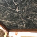 Coffee table in green marble and solid oak