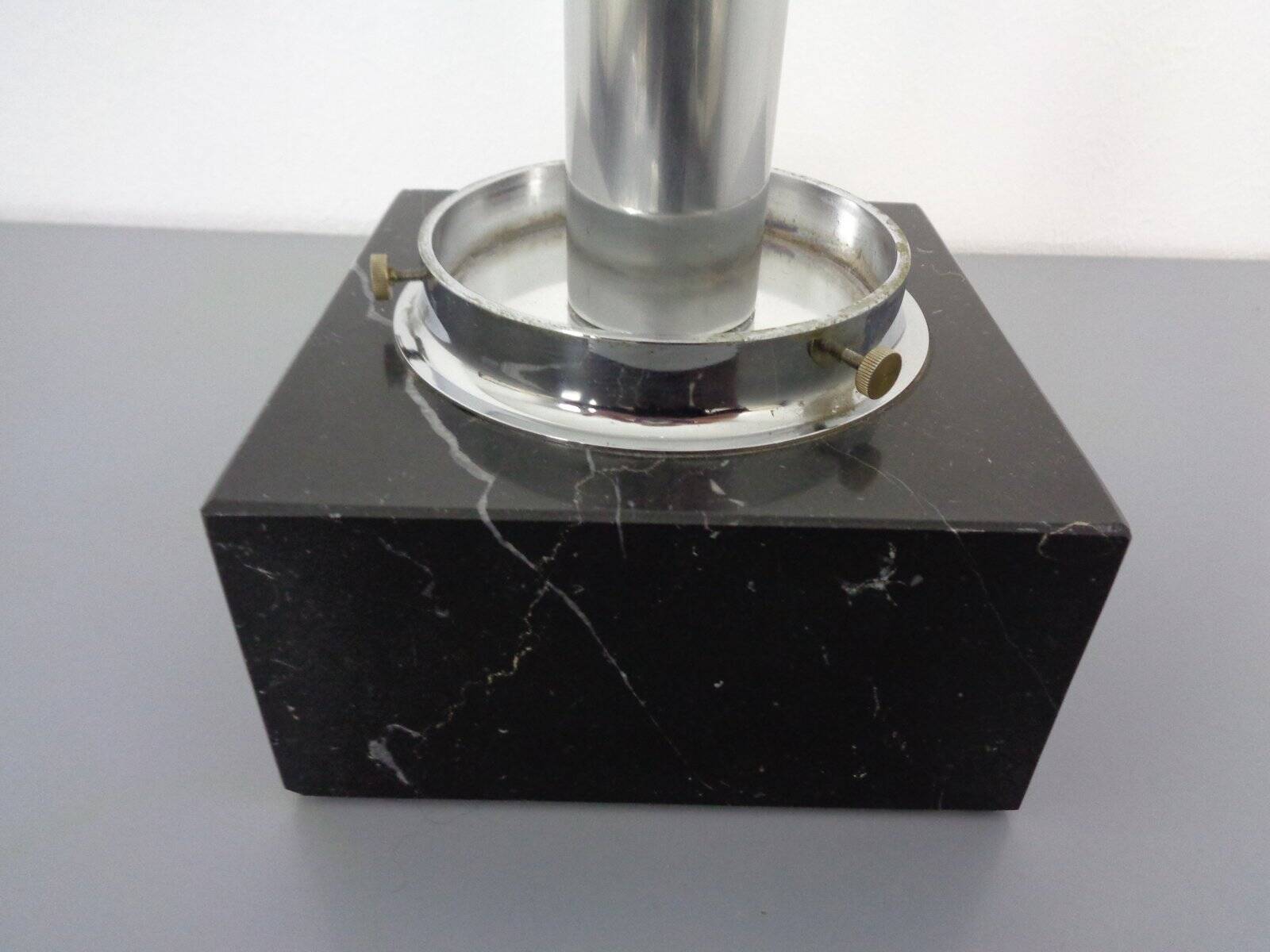 Large Glass Globe & Marble Table Lamp from Erco, 1960s