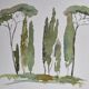 Aquarelle originale, paysage méditerranéen 3, 26 x 25 cm
