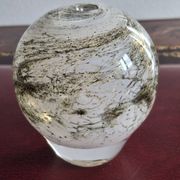 Vase boule soliflore en verre soufflé Yonel Faure signé
