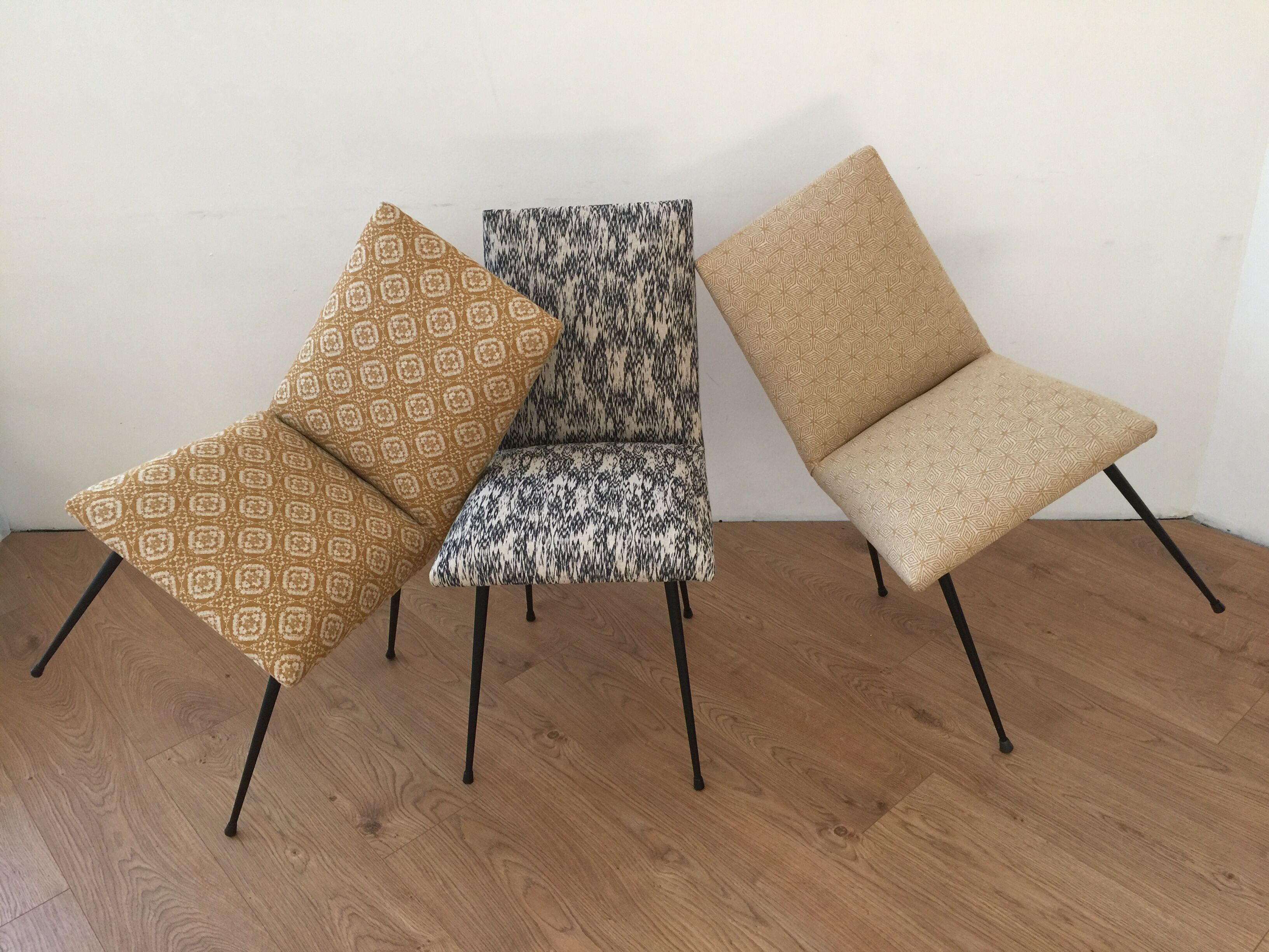 Trio of chairs from the years 70 completely renovated