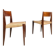 Ensemble de chaises de salle à manger minimalistes danoises en teck modèle Pia avec sièges en corde à papier par Poul Cadovius pour Royal Persiennen, 1958.