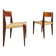 Ensemble de chaises de salle à manger minimalistes danoises en teck modèle Pia avec sièges en corde à papier par Poul Cadovius pour Royal Persiennen, 1958.