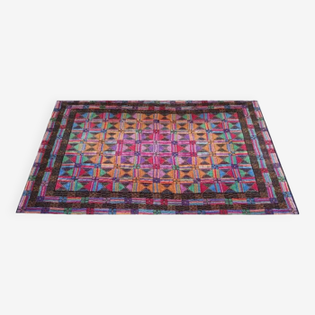 1980s Gorgeous Geometric Italian Woolen Rug by Missoni for T&J Vestor