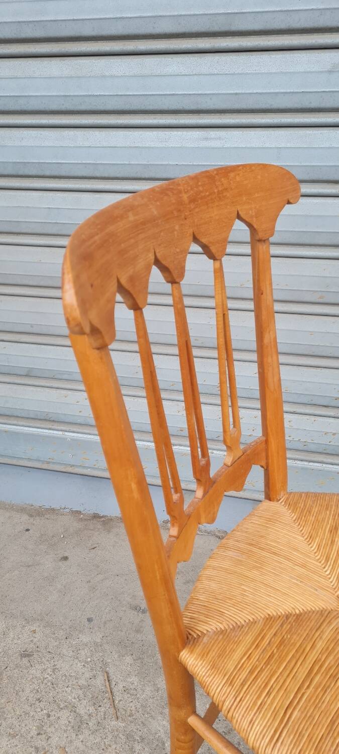 Chiavarine chair in wood and straw