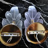 Pair of "leaf" wall lamps by Carl Fagerlund, purple Murano glass, Germany, 1970