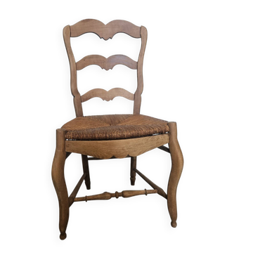 Wood and straw chair
