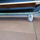 Steel and wooden shelf on wheels