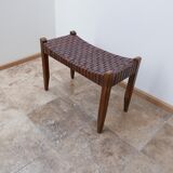 Mid-Century Leather Stool