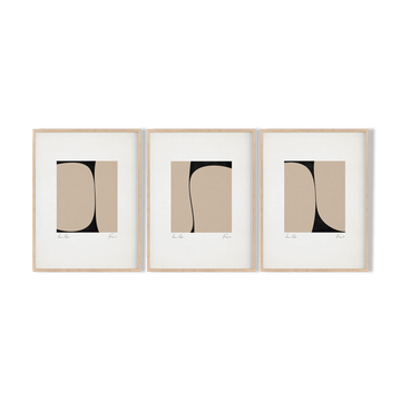 Ensemble encadré de 3 impressions giclées abstraites, format A3