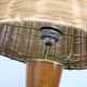 1960s Parker Knoll wooden table lamp with wicker shade, Britain