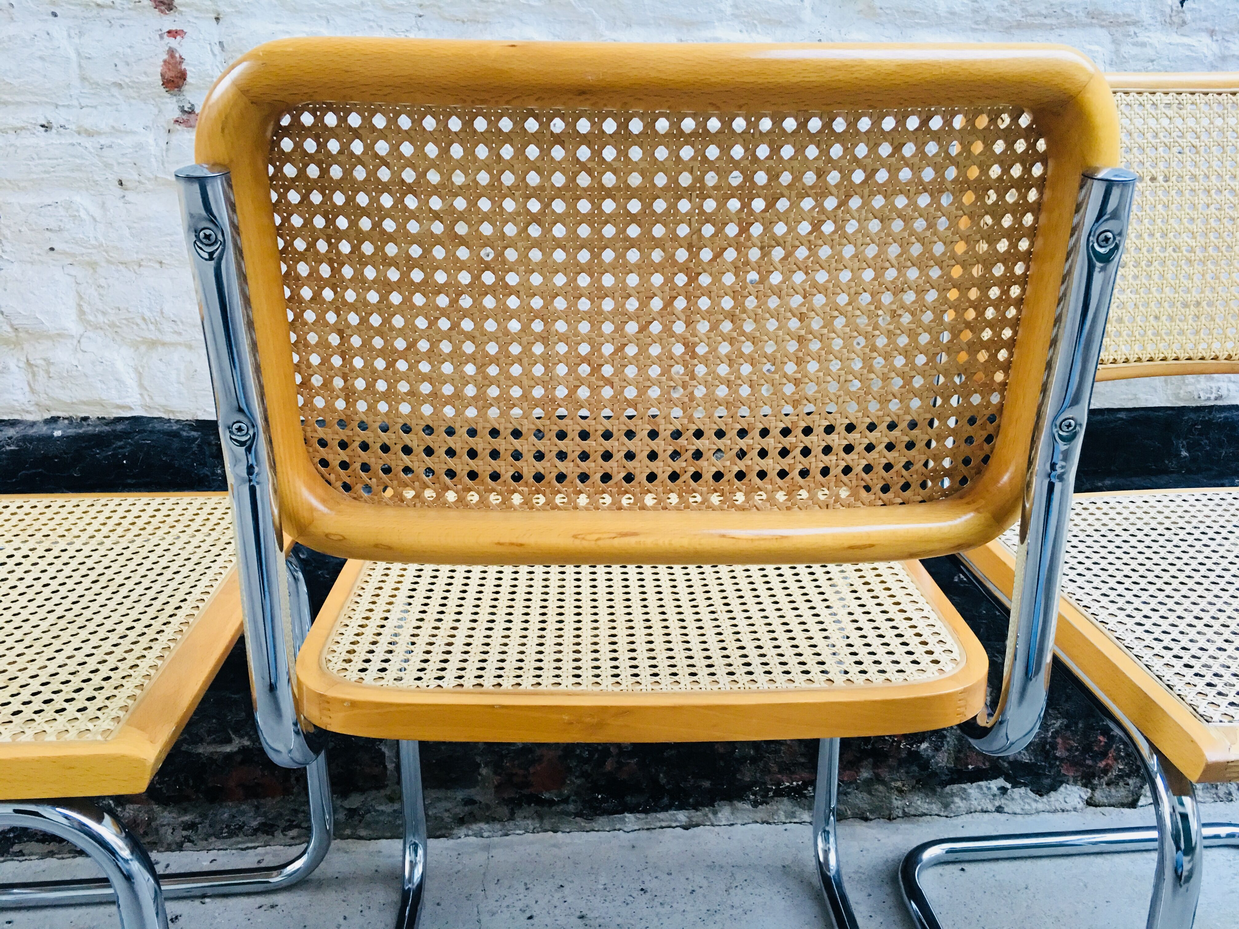 Set of 4 chairs model cesca B32 by Marcel Breuer