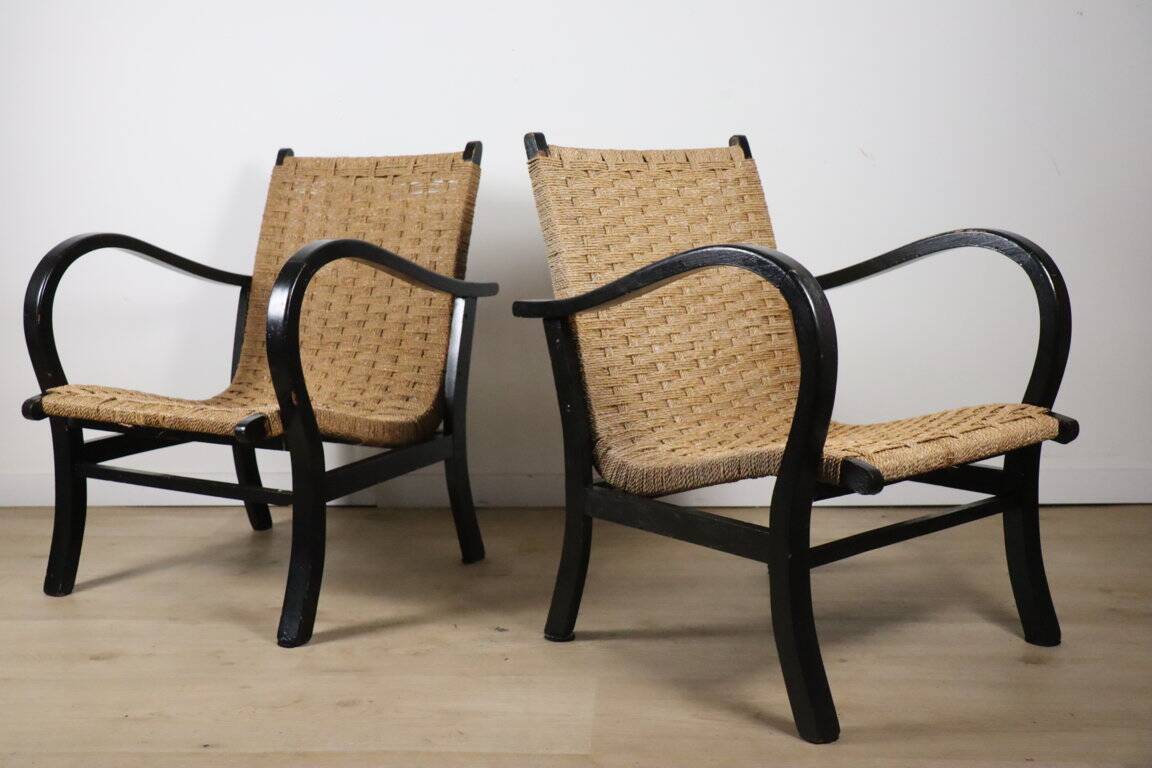 Pair of vintage armchairs by Erich Dieckmann, 1940