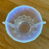 Blue iridescent glass vase