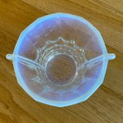Blue iridescent glass vase