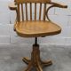 Scandinavian 1960s curved wood swivel office chair