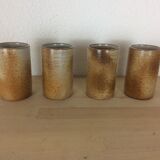 4 verres gobelets en grès signés