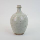 Stoneware bottle with abstract plant motif signed Herbes Folles