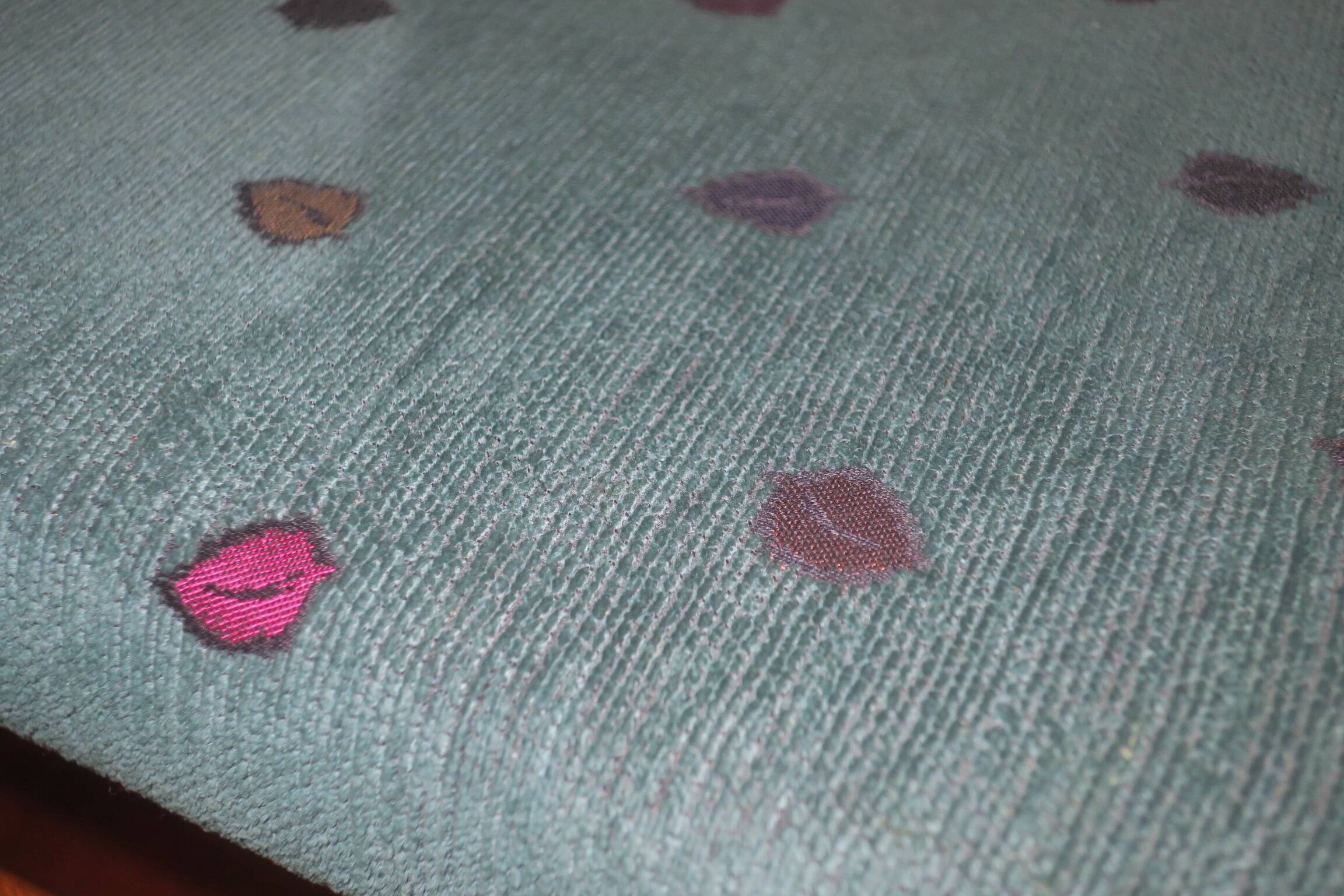 Set of 4 mid century dining chairs with turquoise covers, 1960