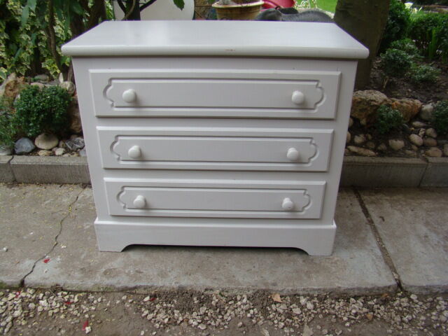 Commode 4 tiroirs ancienne gris