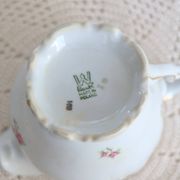 Vintage white porcelain milk jug – Romantic floral pattern
