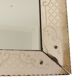 Large Venetian mirror, pink glass with engraved flowers, 77 cm