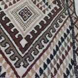 White carpet with multicolored Berber patterns handmade