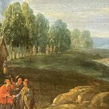 Pair of small paintings, Entourage of Jan Peeter Verdussen, oil on panel, 18th century