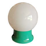 Vintage white opaline living room bedside desk lamp "Green"