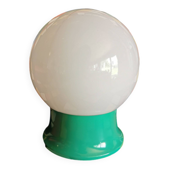 Lampe salon chevet bureau vintage opaline blanche "Vert"