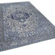 Handmade carved anatolian 1970s 191 cm x 276 cm blue rug