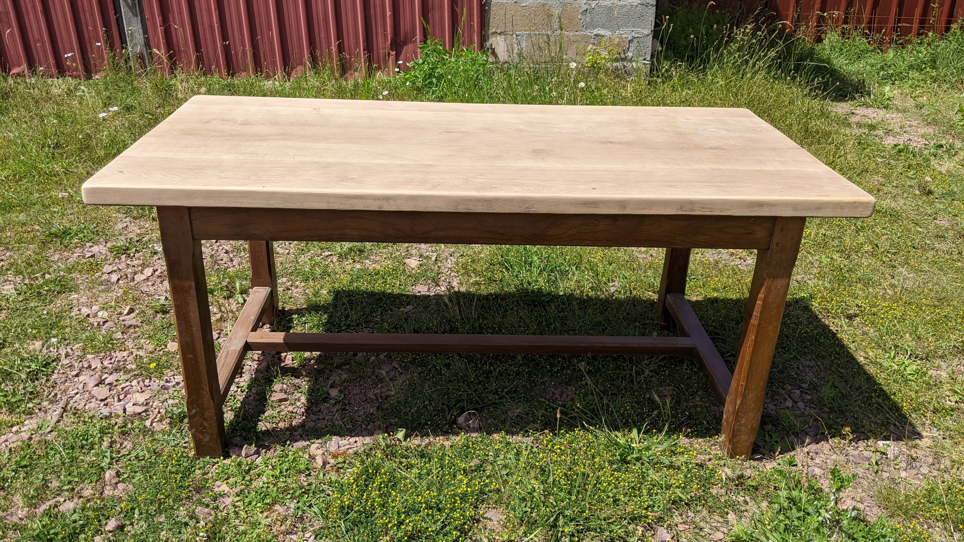 Old farmhouse table in chene circa 1950