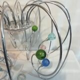 Lustre boules en verre multicolore