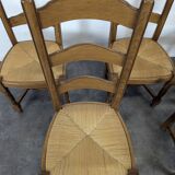 Set of 6 straw-seated chairs