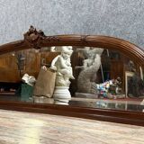 Very large Louis XVI style half-moon mirror in mahogany