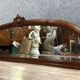 Very large Louis XVI style half-moon mirror in mahogany