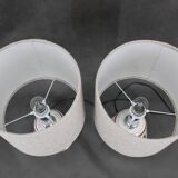 1970s Pair Of Table Lamps With New Fabric Shade, Italy