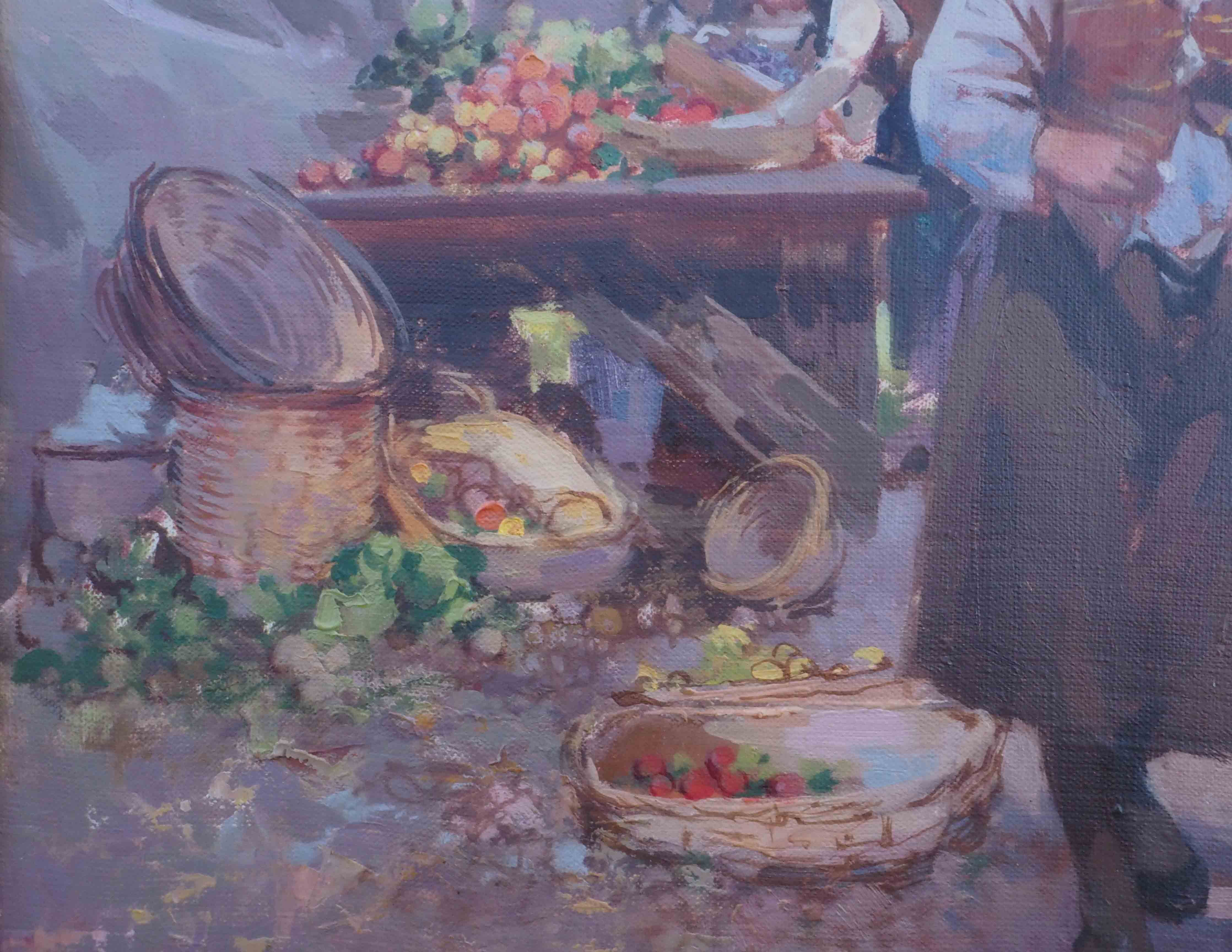 Table "Market Scene" by Witman Etelka Vizkeleti (1882-1962) Hungary