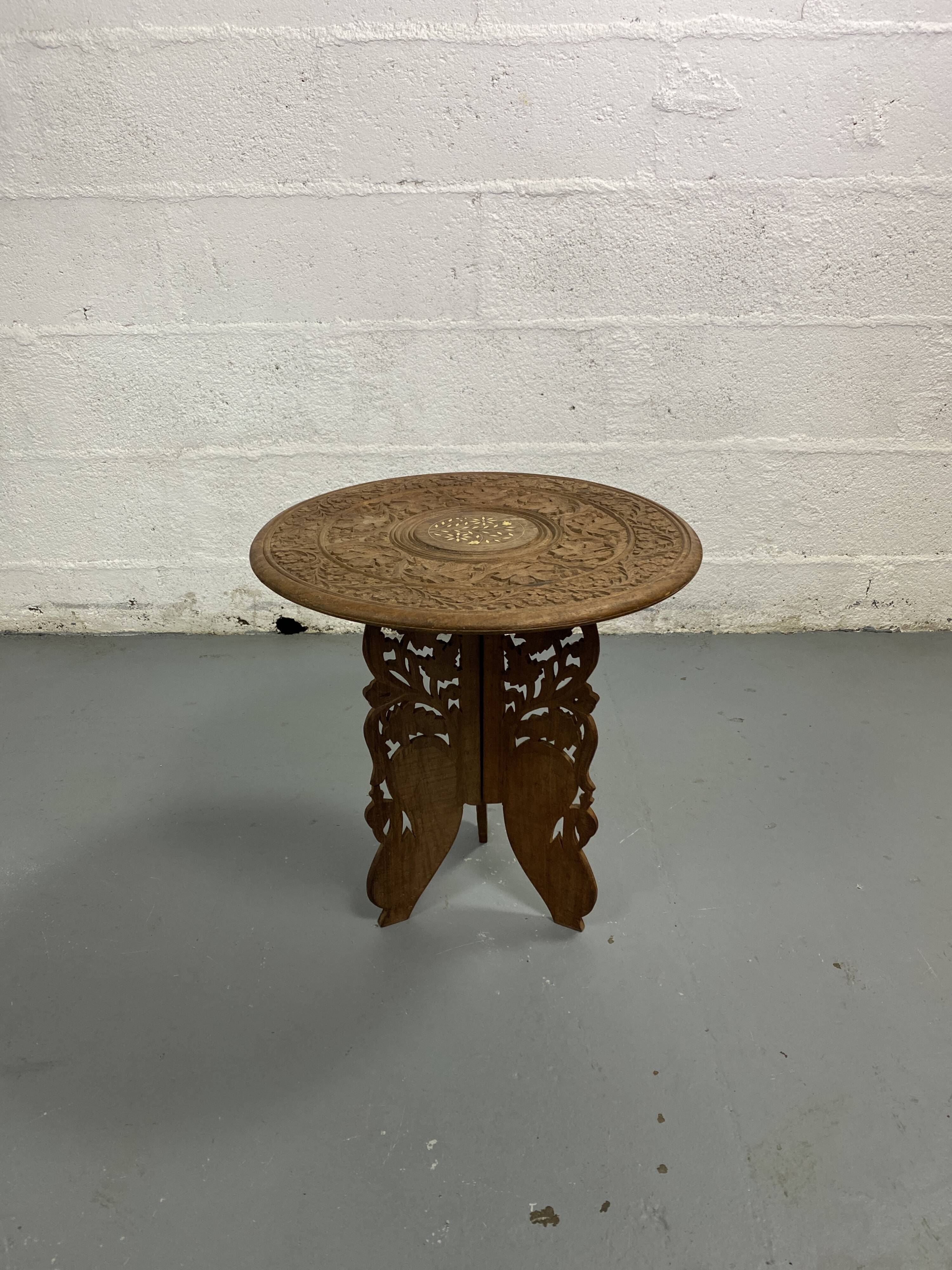 Anglo-Indian carved side table