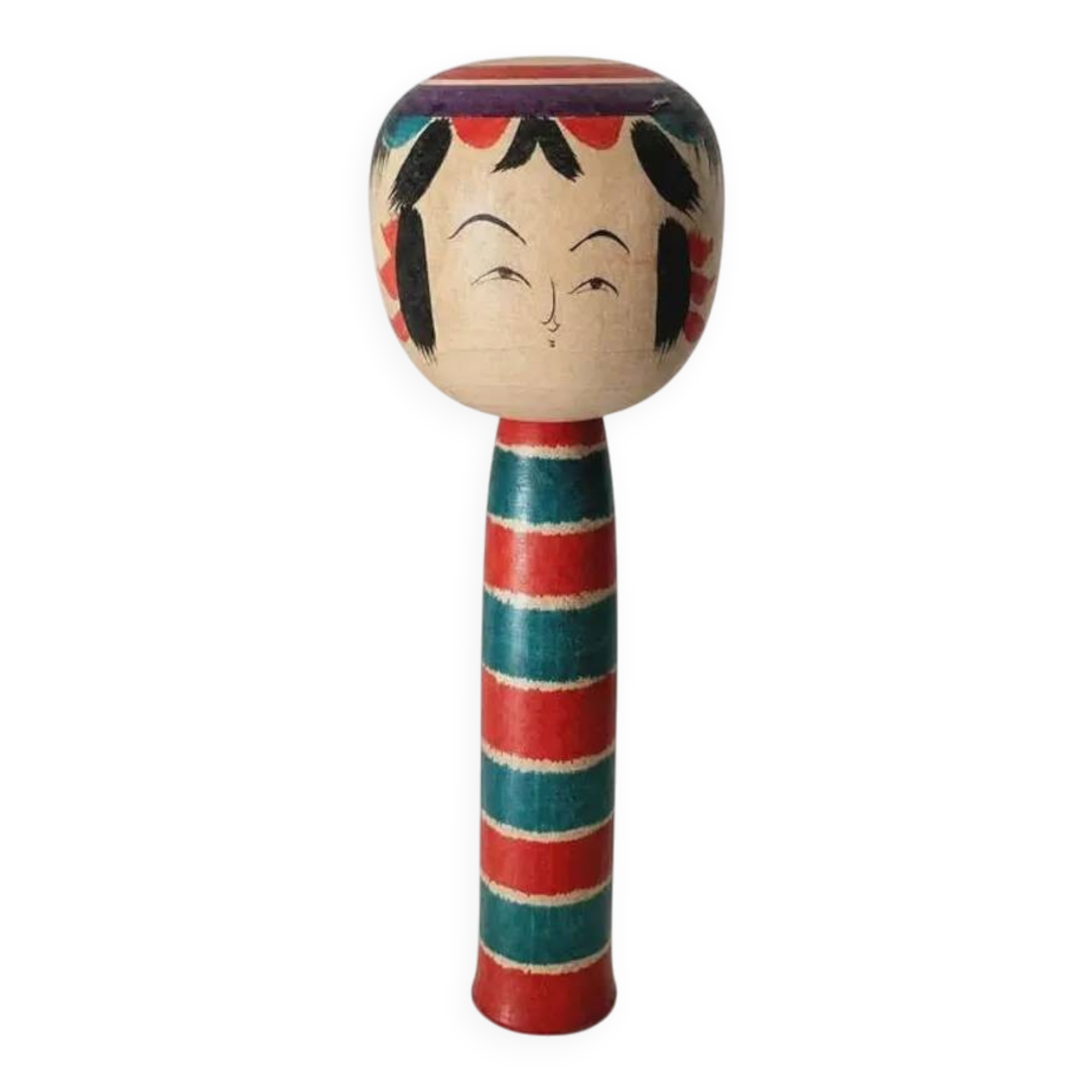 Vintage 1986 Signed Kuniei Traditional Japanese Kokeshi Doll in Wood