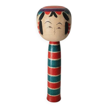 Vintage 1986 Signed Kuniei Traditional Japanese Kokeshi Doll in Wood