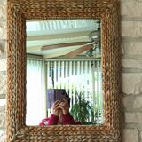 Rectangular rattan mirror 60X47