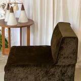 Chocolate fabric armchair
