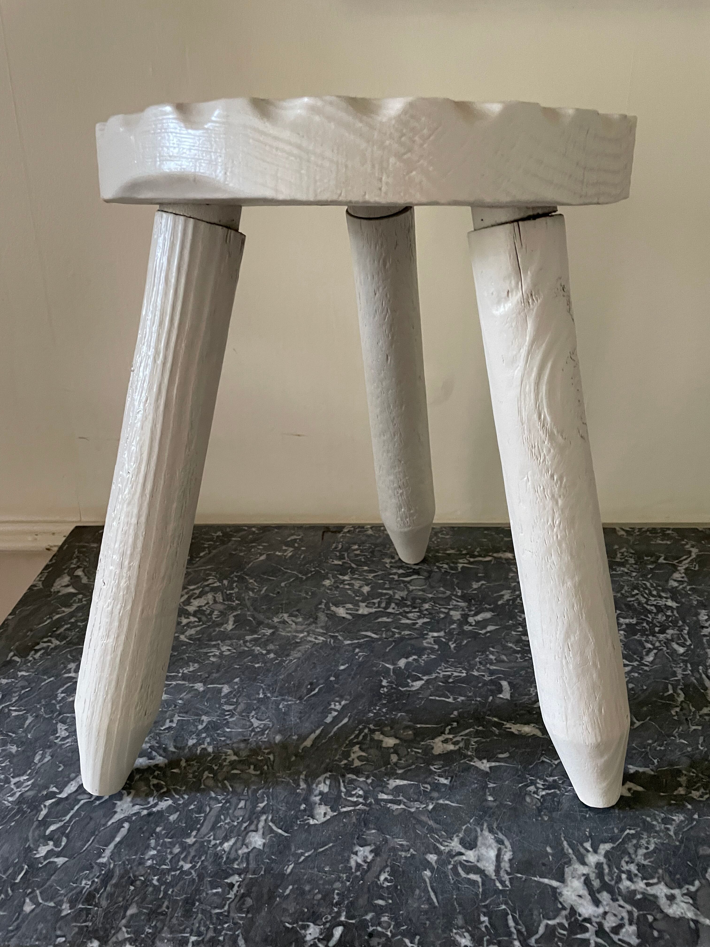 Painted brutalist stool