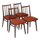 Lot de 4 chaises salle a manger TON Bystrice Antonin Suman tissu orangé