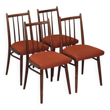 Lot de 4 chaises salle a manger TON Bystrice Antonin Suman tissu orangé