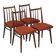 Set of 4 dining chairs TON Bystrice Antonin Suman orange fabric