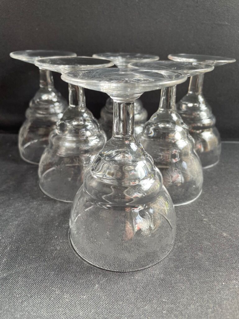 6 Port glasses – Guilloche crystal