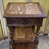 Renaissance style display table in solid oak