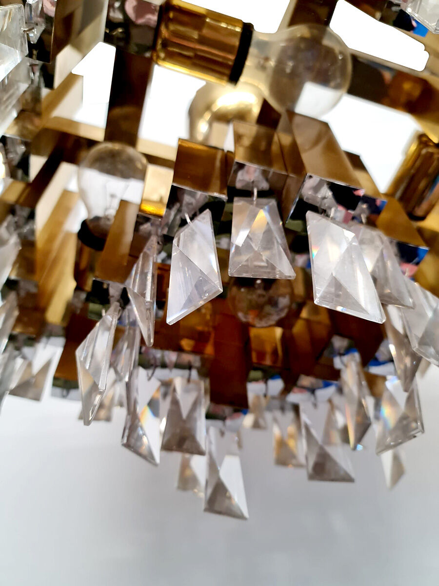 Vintage brass chandelier lamp Lumica 'pure luxury'